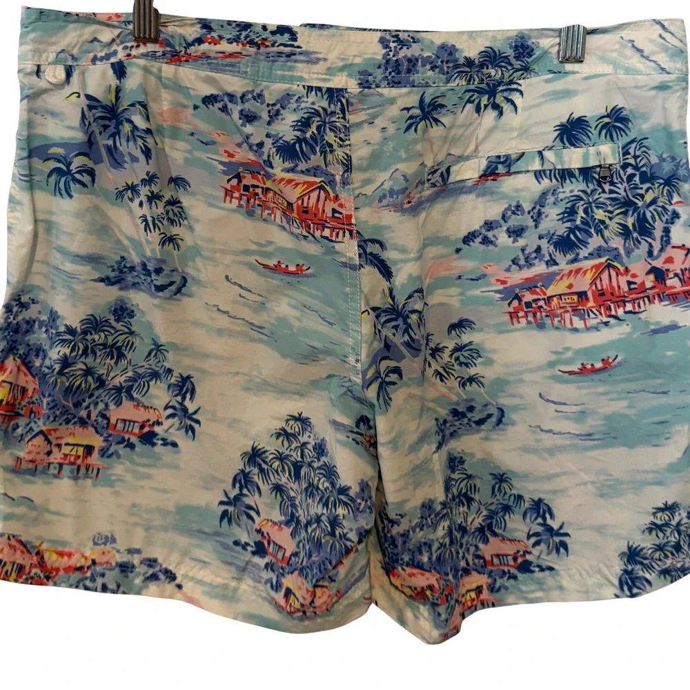 J. Crew Men's Tropical Landscape Print‎ Swim Short in Size 33